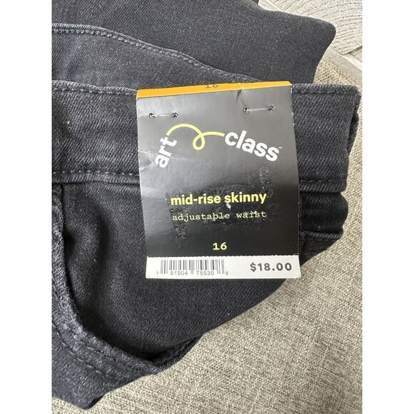 Skinny Jeans & Yellow Thermal Shirt Girls Size XL (16) and Free Socks - Picture 10 of 14
